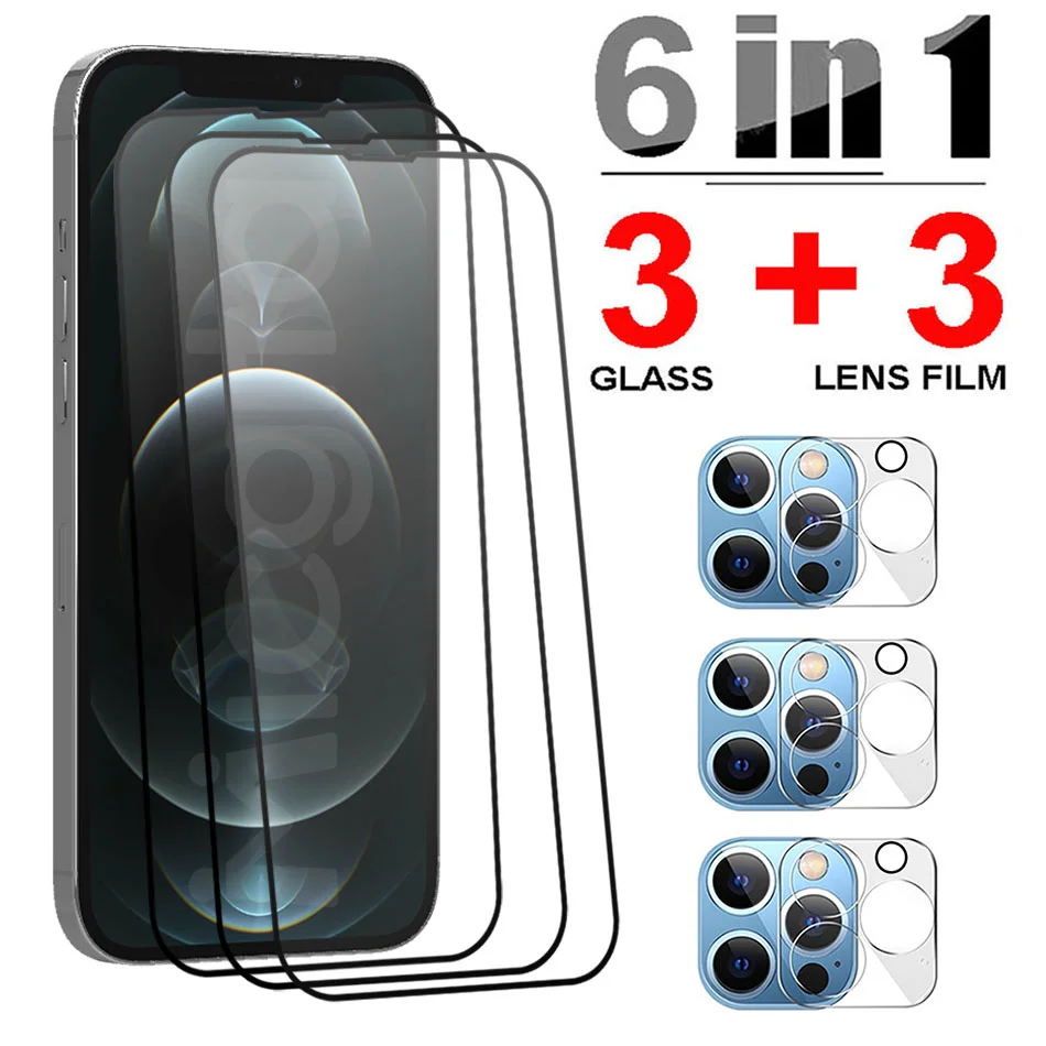 

Vidrio templado para iphone 13 Pro Max, Protector de pantalla 3D para lente de cámara, película de cubierta de vidrio para