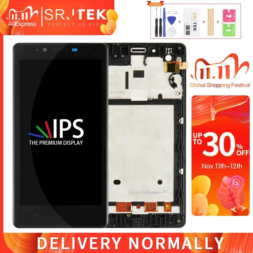 ЖК матричный сенсорный экран Srjtek для XiaoMi RedMi Note 1 дигитайзер в сборе с рамкой Hongmi