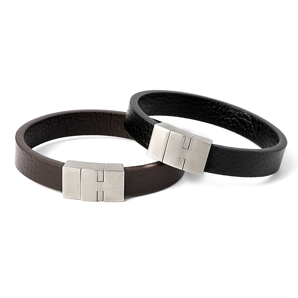 Новое поступление кожаный браслет для женщин и мужчин с металлической пряжкой