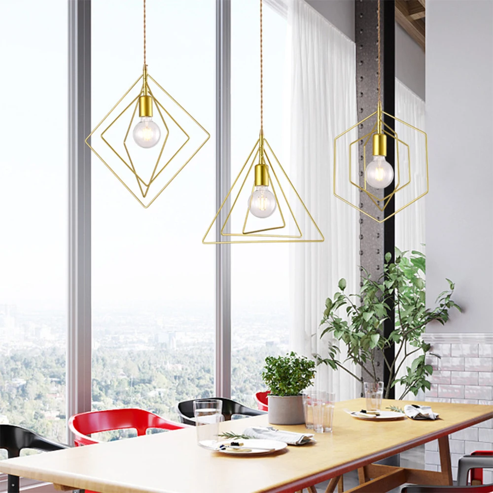 Minimalist Modern Gold Iron LED Pendant Light for Bedroom Living Room Kitchen Hall Counter Restaurant Bedhead Nordic Home Decor | Лампы и