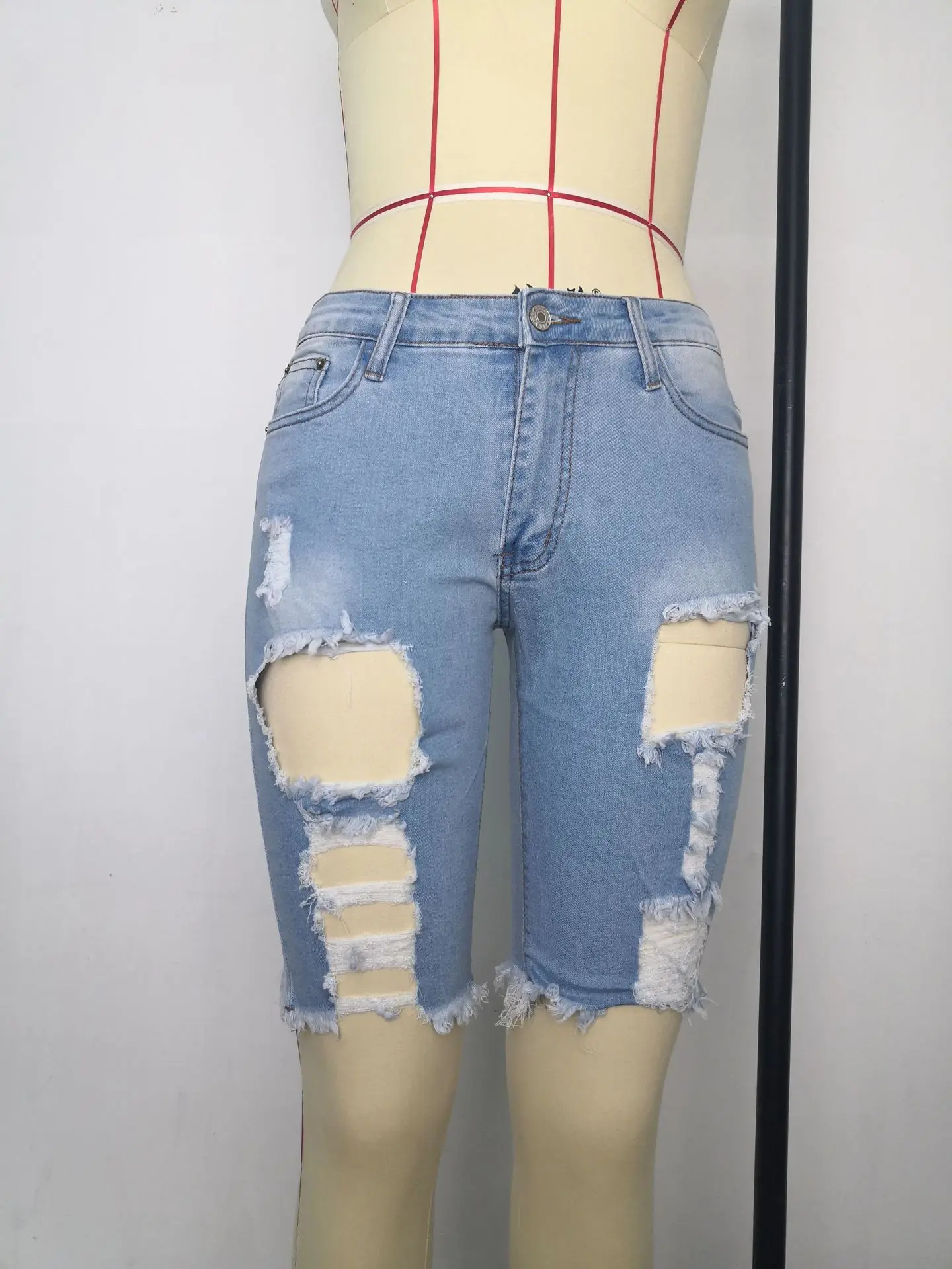 

Women Sexy Ripped Holes Denim Jeans High Waist Shorts Feminino Pants Summer