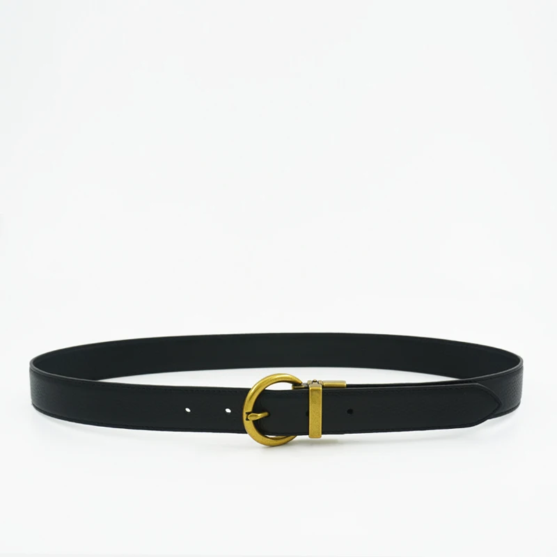 Латунная пряжка с иглами тонкий ремень из бычьей кожи лицевой головкой