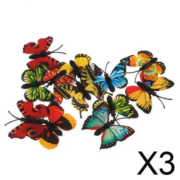 

3xLots of 12 Simulation Butterfly Figures Animal Model Kids Toy Gift