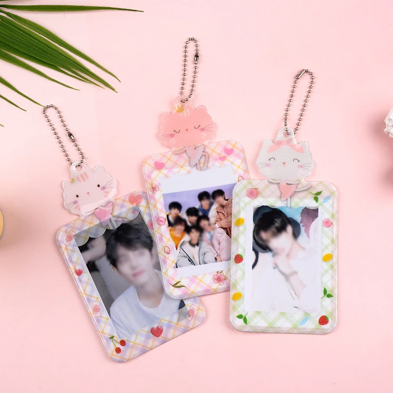 

Sweet Printing Card Holder Key Ring Pendant Simplicity Cartoon Ins Style Photo Album Cute Fashionable Transparent Card Holder
