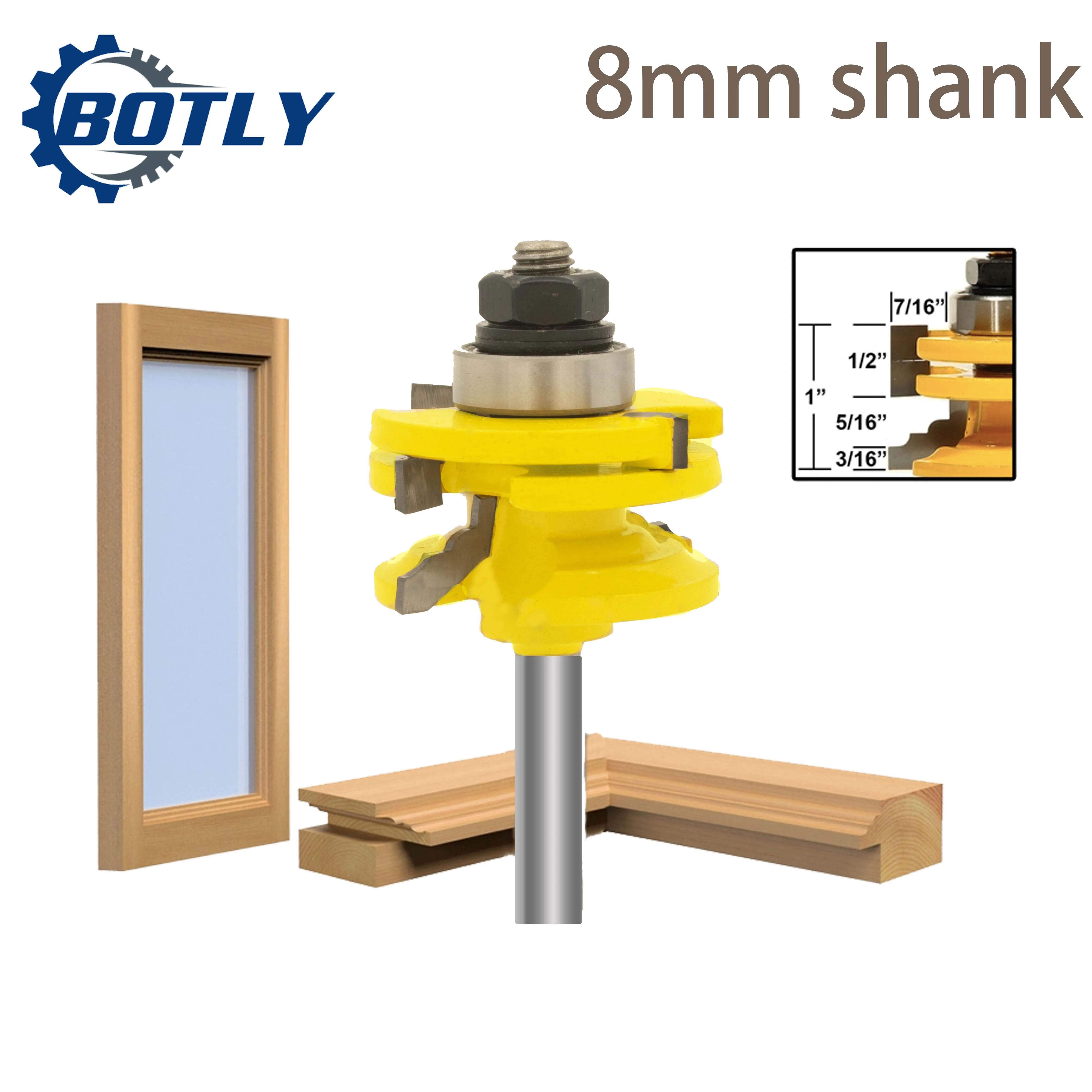 Концевая фреза для деревянных стеклянных дверных рельсов и штифта Реверсивный