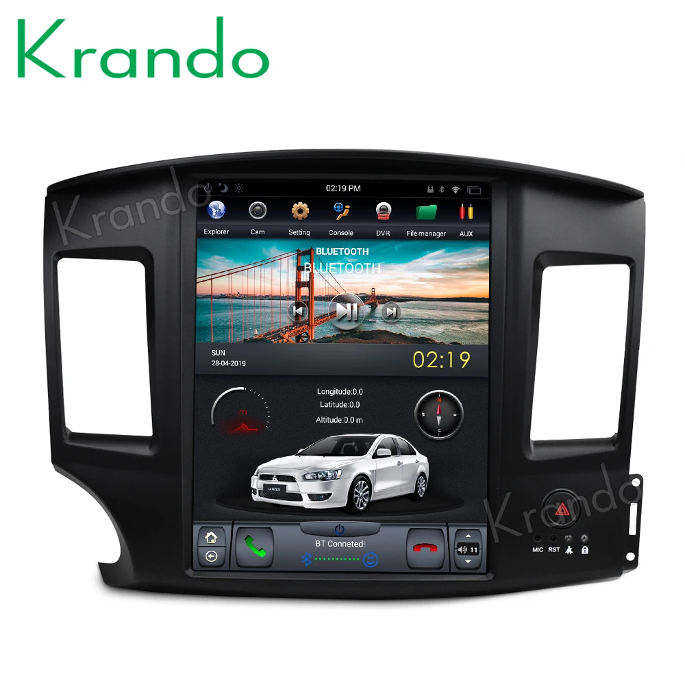 Автомагнитола с вертикальным экраном 9 0 дюйма Android 12 1 gps для Mitsubishi Lancer 2007