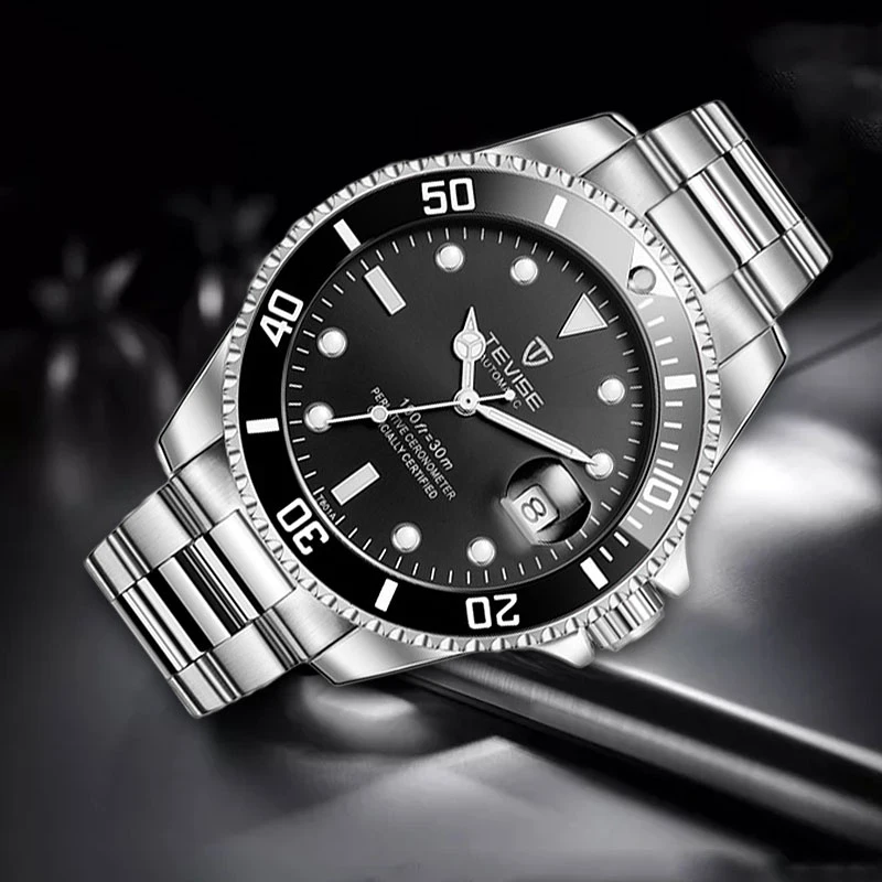 Tevise Top Brand Luxury Men Mechanical Watches Automatic waterproof Stainless Steel Men Wristwatches Relogio Masculino
