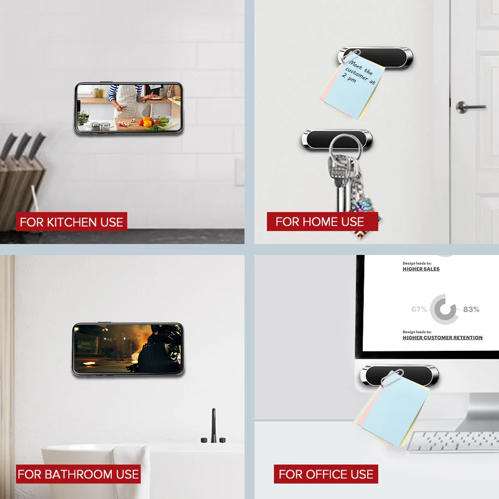 Магнитный автомобильный держатель для телефона мини полоска в форме