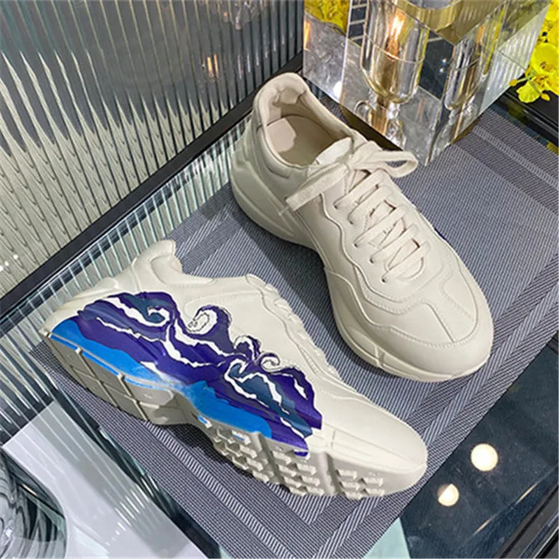 

Women Thick-Soled Trainers Casual Shoes Round Toe Comfortable Female Tide Shoes Lovely Print Fashion Mujer Walking Shoes 2021New