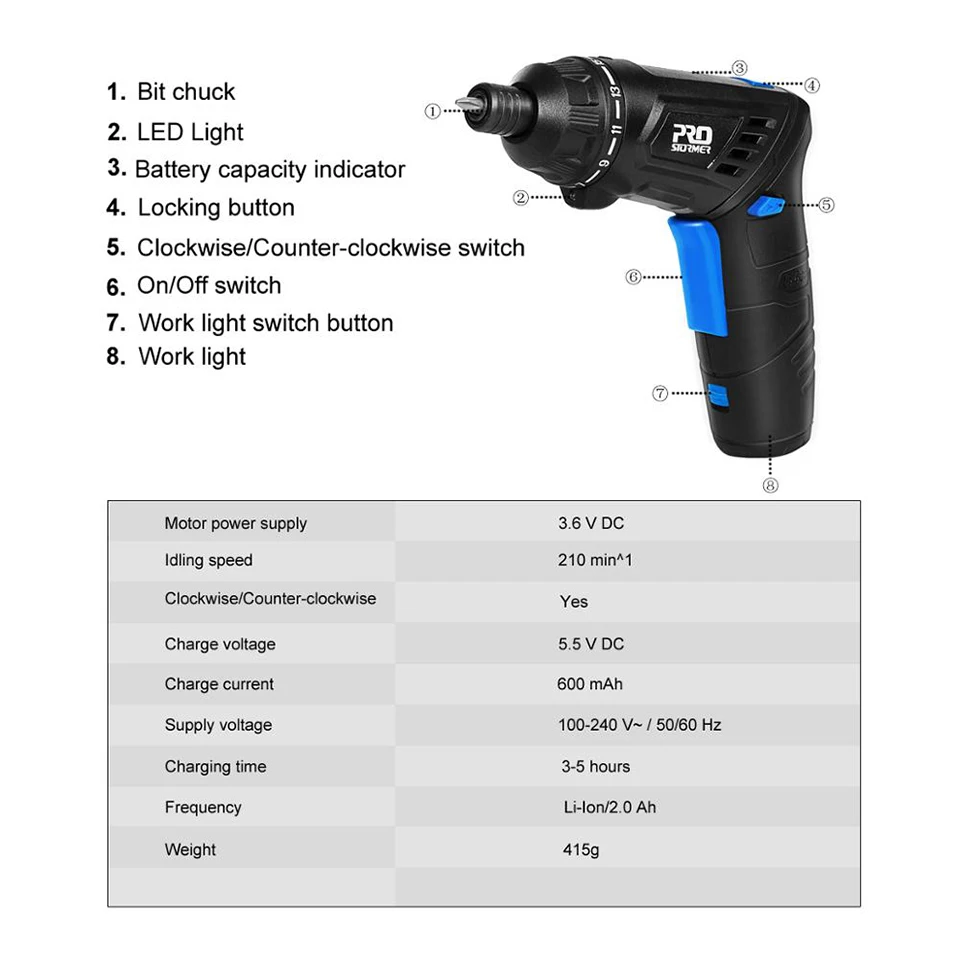 PROSTORMER New 3.6V Cordless Screwdriver Precision Set Multifuctional screwdriver for Household Electric Power Tools | Инструменты