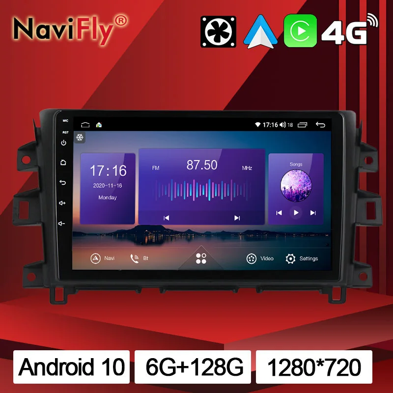 NaviFly 7862C 6 ГБ 128 автомобильное радио GPS навигация для Nissan Navara NP300 2011-2016 Android 10 авто