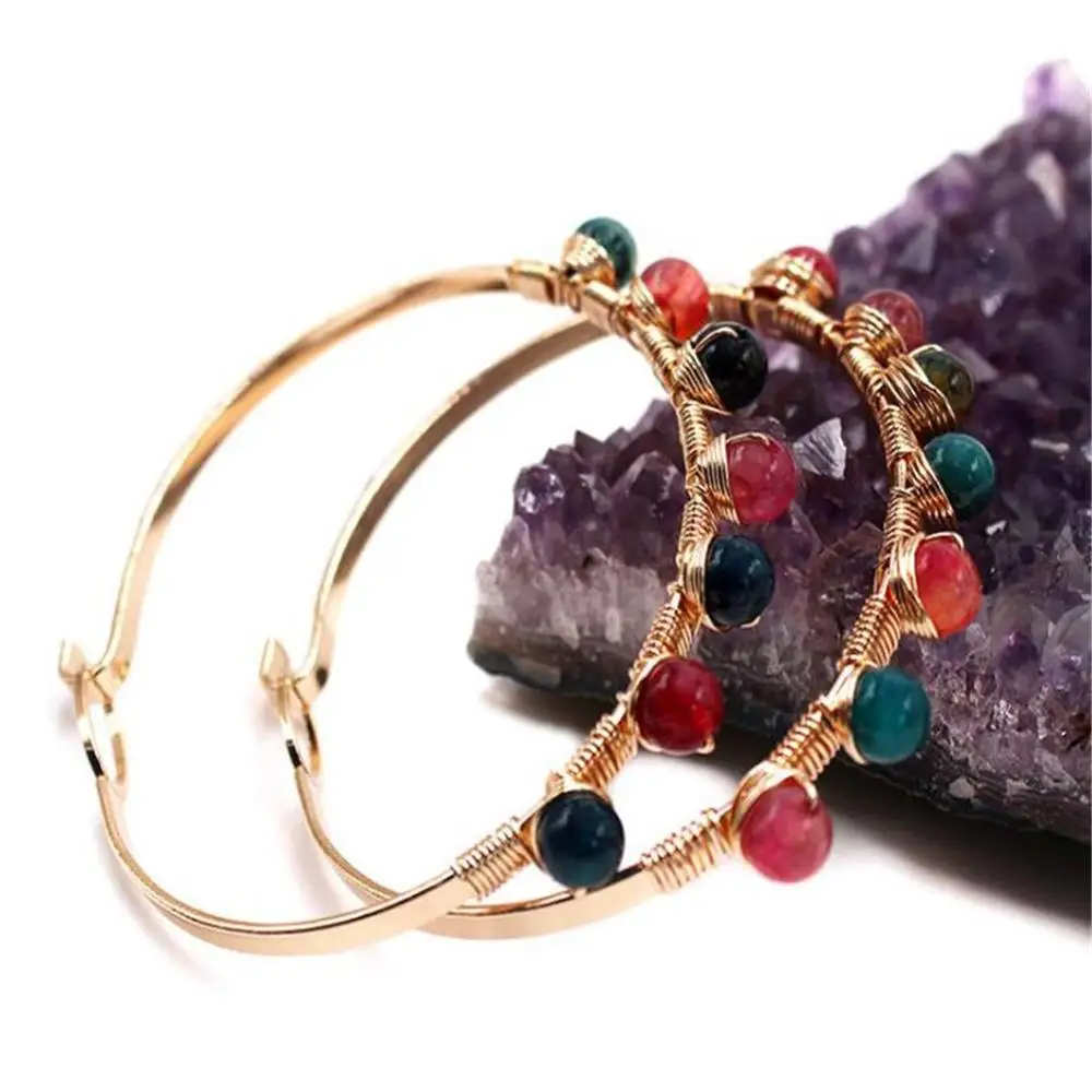 

Браслет из натурального камня, разноцветные бусины из агата, ручное украшение, ручная работа, 6 шт./лот