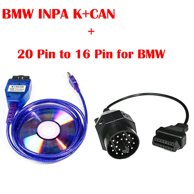 Новый стиль для BMW INPA K + CAN с чипом FT232RL переключателем DCAN USB интерфейс 20 контактным - Фото №1