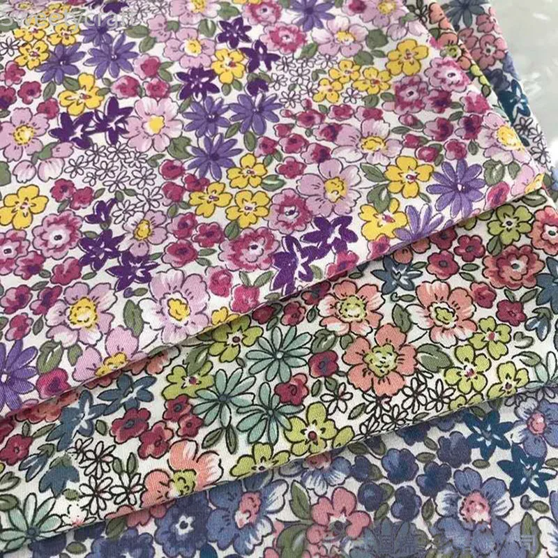 

145x100 см хлопчатобумажная Поплиновая ткань с цветочным принтом для изготовления швов Весенняя и летняя детская одежда материал для одежды и ...