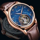 100% Оригинальные Tourbillon часы Топ бренд роскошный скелет водонепроницаемый сапфир романтический синий звездное небо циферблат индивидуальный заказ