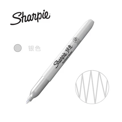 1 шт. Sharpie 31993 экологически чистый мелкий точечный Перманентный маркер 1 мм беспыльный маркер 21 цвет на выбор - Цвет: Silver