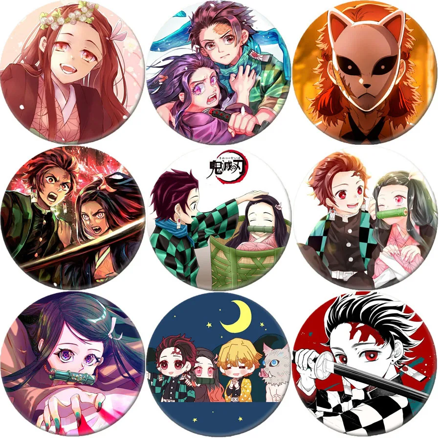 Демон убийца: Kimetsu без Yaiba брошь значок косплея рюкзаки на пуговицах одежда для