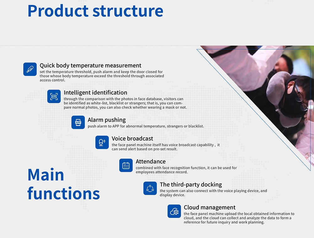 AI Thermal Camera Face Recognition Body Temperature Detect Monitoring Camera Voice Alarm Facial Access Control Time Attendance