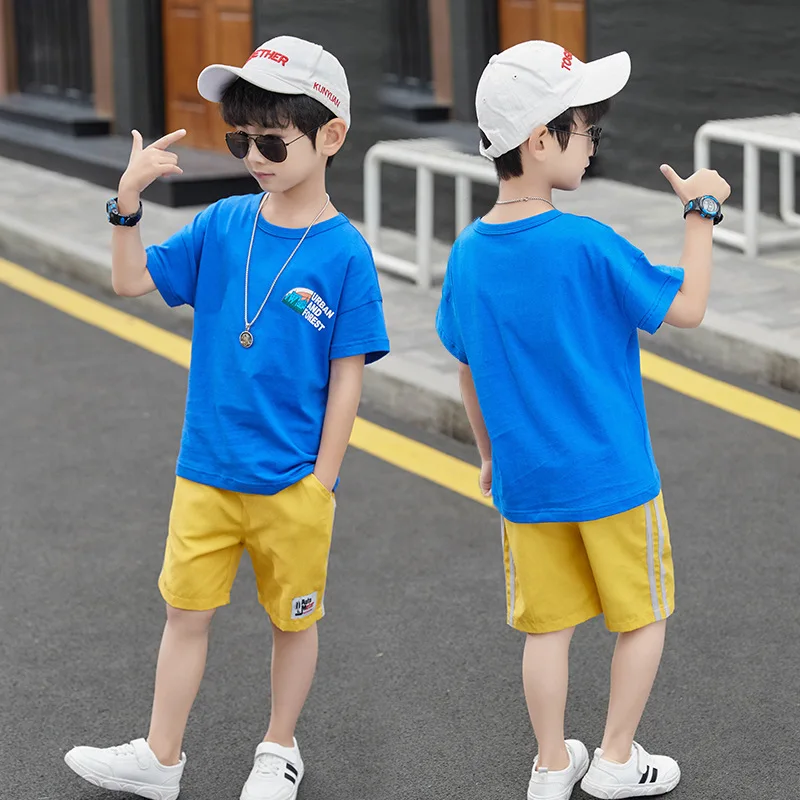 Hot Sale Spring Summer Kids Clothes Suit Baby Boys T-Shirt+ Shorts 2pcs/Set Kids Teenage Top Sport Children's Day Gift Formal