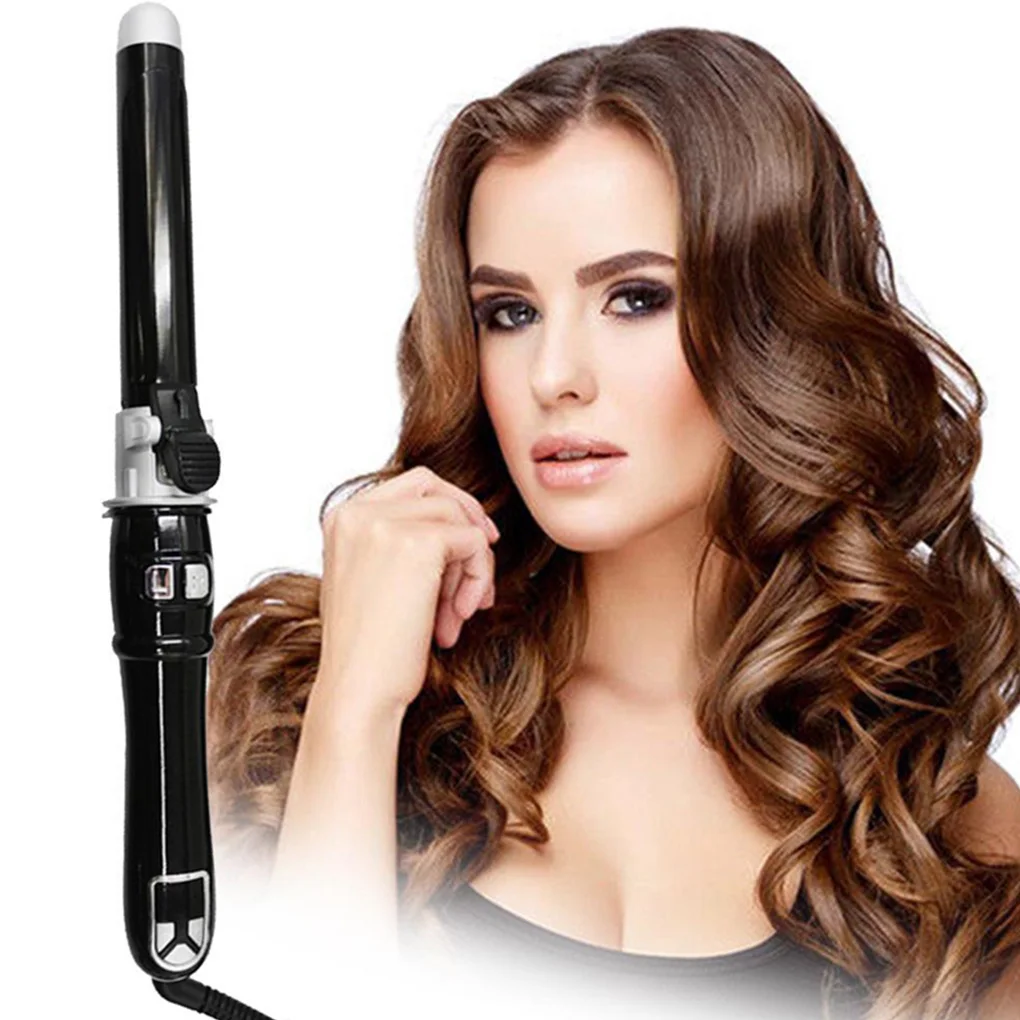 

LCD Digital Auto Rotary Hair Curler Tourmaline Ceramic Rotating Roller Wavy Curl Magic Curling Wand Irons Fast Heating Styling