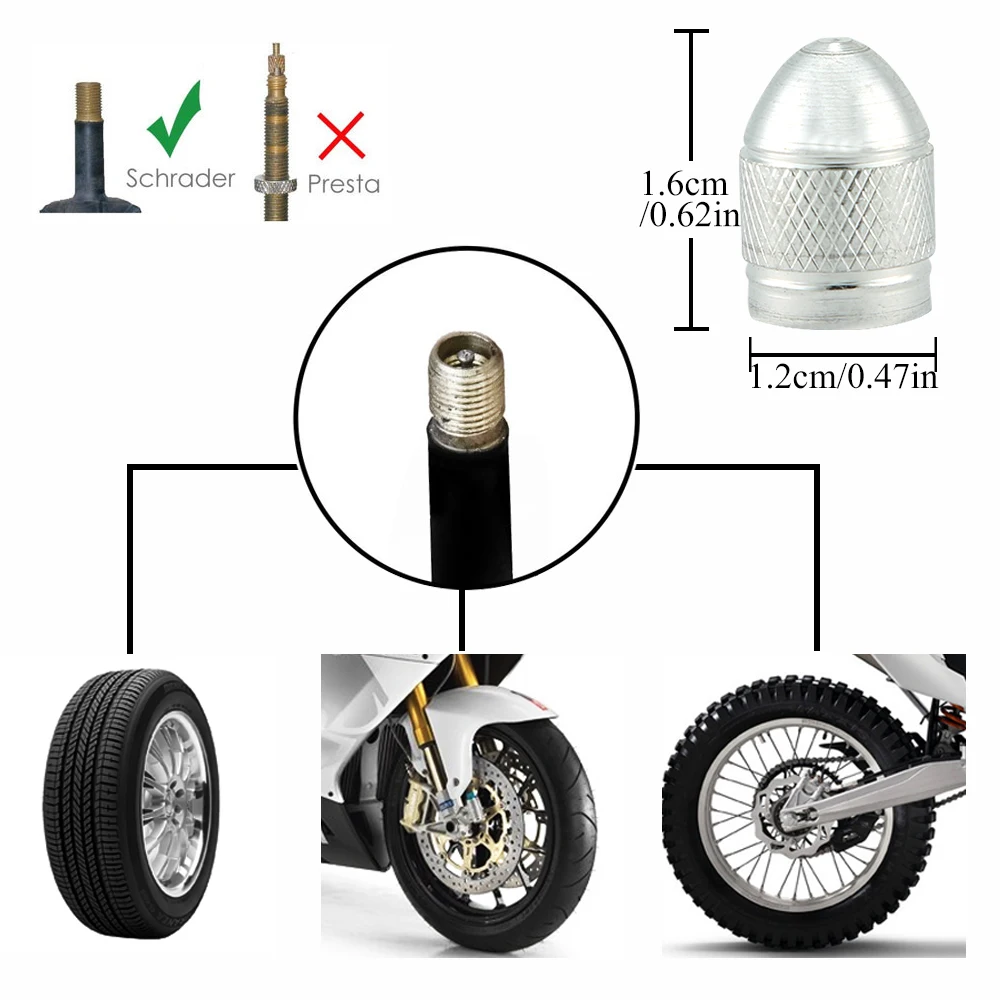 DSYCAR 4 комплекта Универсальный Автомобильный мотоциклетный колпачок клапана