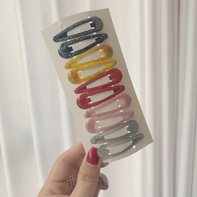 Женские блестящие заколки для волос винтажные металлические ярких цветов