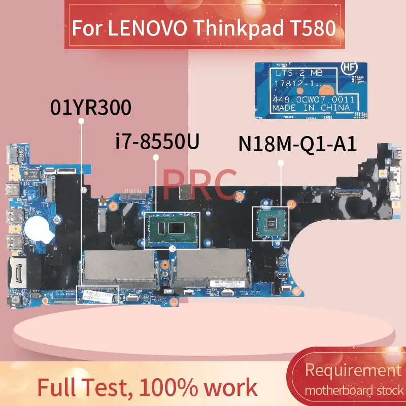 Preise 01YR300 Für LENOVO Thinkpad T580 P52S I7-8550U Notebook Mainboard 17812-1 448,0 CW 07,0011 N18M-Q1-A1 DDR4 Laptop Motherboard