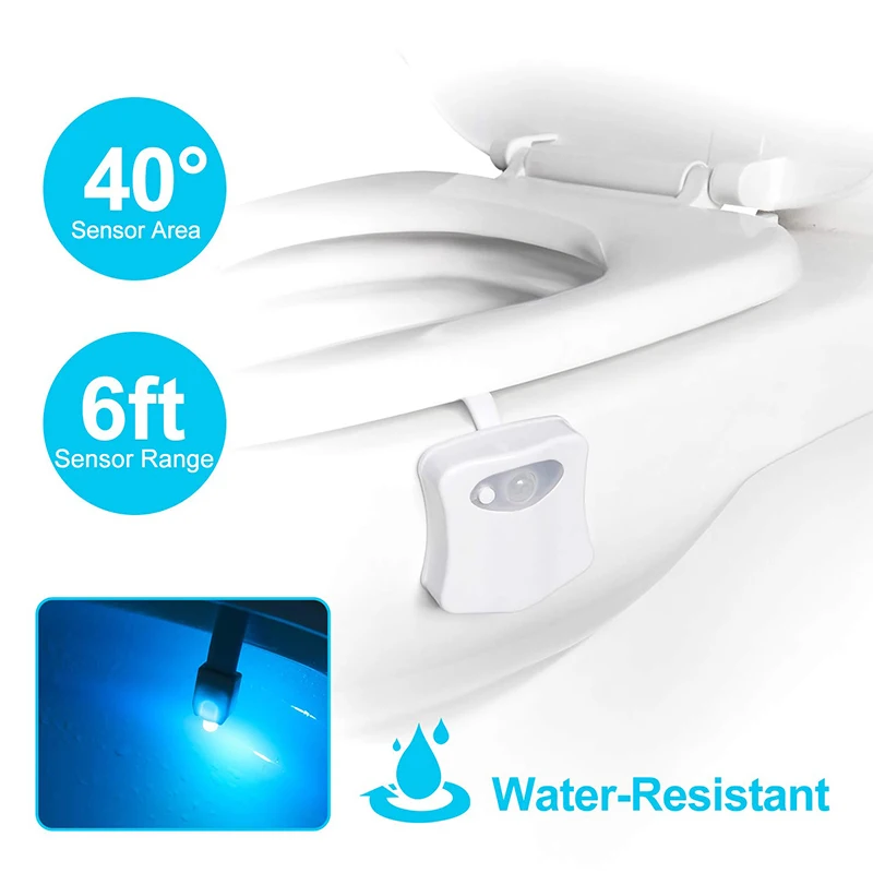 Ночной светодиодный светильник для унитаза T20 8 цветов датчик движения человека