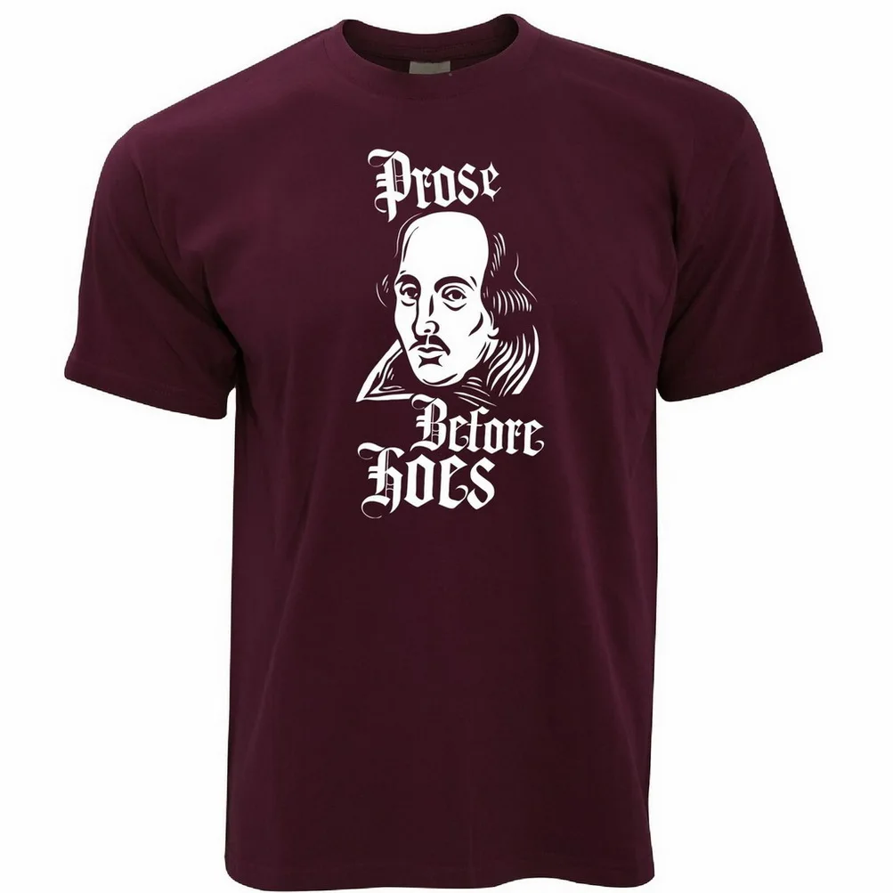 Новая пародийная футболка Prose Before Hoes Шекспир логотип Старый Английский лучшие