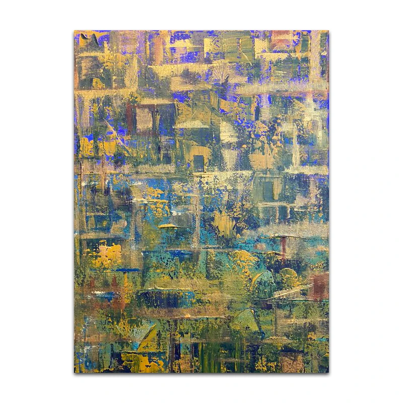 Скандинавская абстрактная живопись минималистичный декор синий цвет настенный