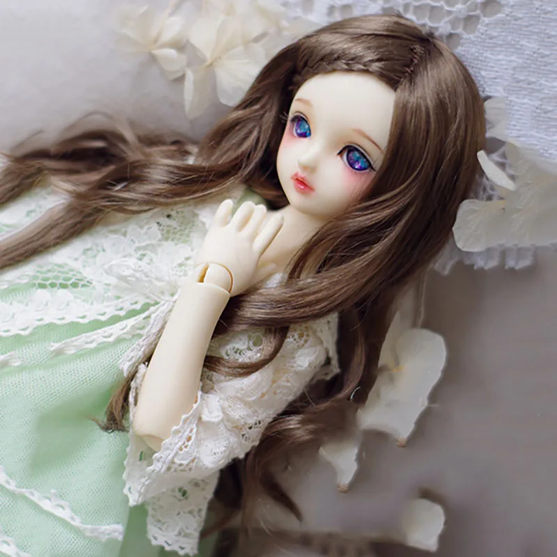 Аксессуары для кукол Bybrana 1 шт. длинные вьющиеся волосы золотого цвета парик 1/3 1/4