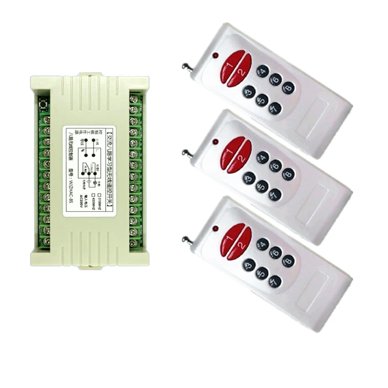 Переменный ток 220 В 8 каналов беспроводной Радиочастотный пульт дистанционного