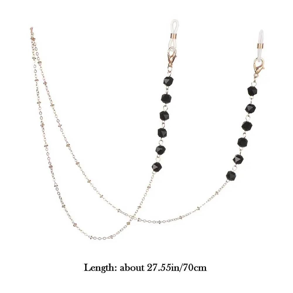 

Fashion Crystal Beaded Glasses Chain Metal Eyewear Anti-lost Lanyards Eyeglasses Strap Cord Holder Glasses Extender