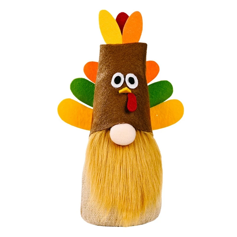 

Thanksgiving Festival Turkey Hat Gnome Doll Ornaments Cute Dwarf Elf Home Farmhouse Kitchen Shelf Tiered Tray Decor