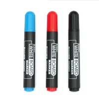 12pcs/lot Classical White board Marker Pens Erasable black blue red ink Fiber OilToe Wear resistant Writing Stationery G246
