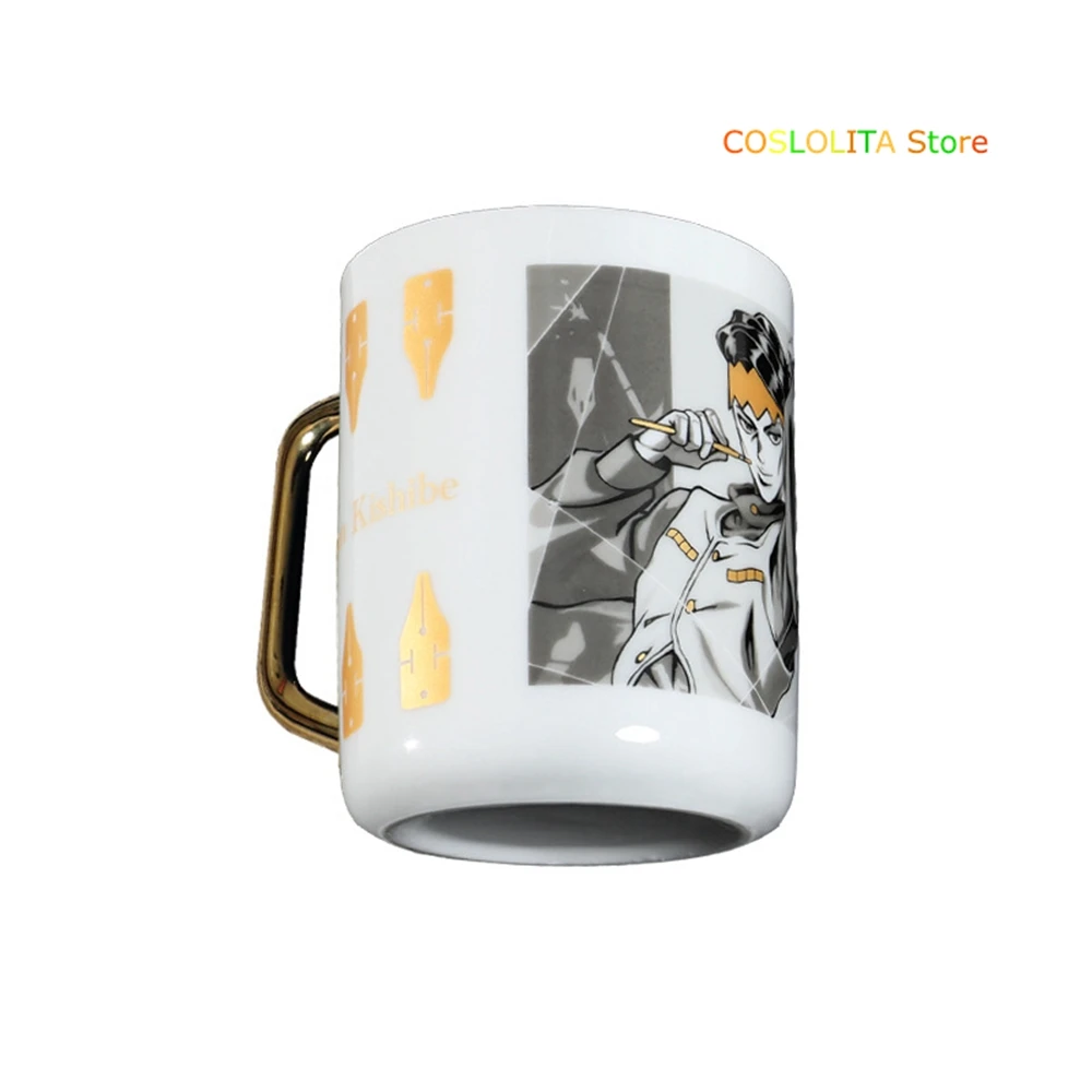 

Anime JoJo's Bizarre Adventure Bruno Bucciarati Water Cup Ceramic Coffee Mug Cup Gold stamping Men Women Cup Birthday Gifts