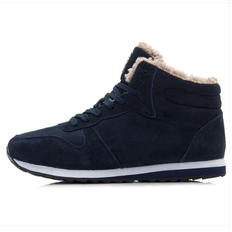 Men Boots New Men'S Winter Shoes Fashion Snow Plus Size Sneakers Ankle Black Footwear | Обувь