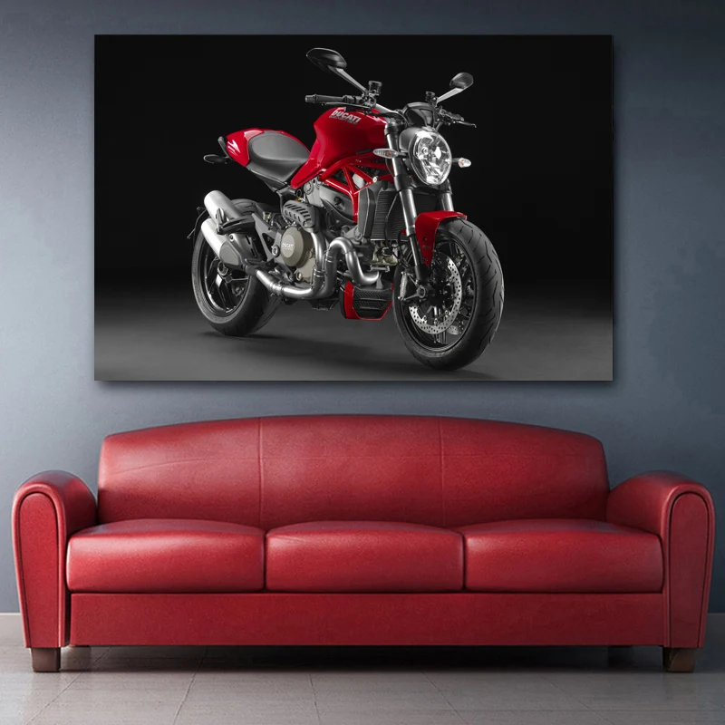 Картины в рамке Superbike Ducatis Monsters для декора комнаты художественный постер картина |
