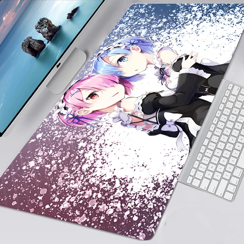 

Re Zero Kara Mousepad Kawaii Gaming Accessories Non-slip Mouse 30X60 Pad Anime Pattern 40x90 XL Mausepad Deskmat Tappetino Mouse