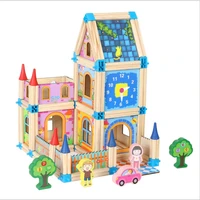 master builders three dimensional puzzle made of building blocks wooden mosaic model colorful house childrens educational t