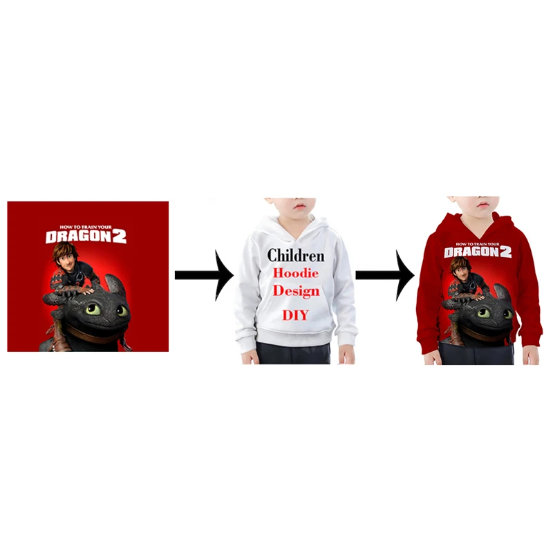 Повседневные детские толстовки с капюшоном персонализированного дизайна 3D