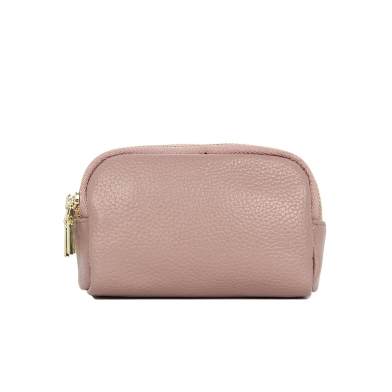 Pink Модный короткий кошелек для монет, Женский кошелек из натуральной кожи, Женский кошелек для денег, Повседневный Кошелек для монет, держатель для карт, женский клатч на молнии, сумка для монет - Цвет: Pink