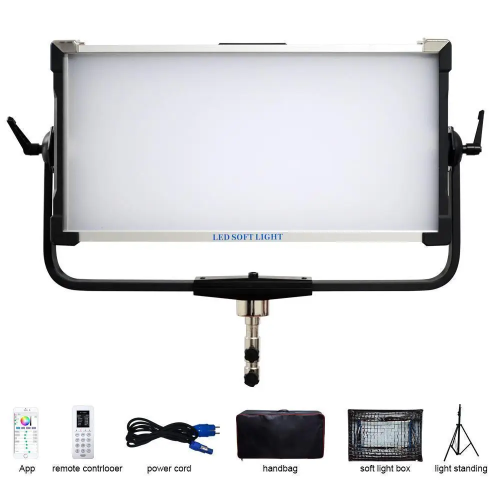 

Softbox with 300W RGBW LED Panel Lamp APP Control Soft LED Lamp Photographic LED Lighting Set for Studio Video Film Shooting