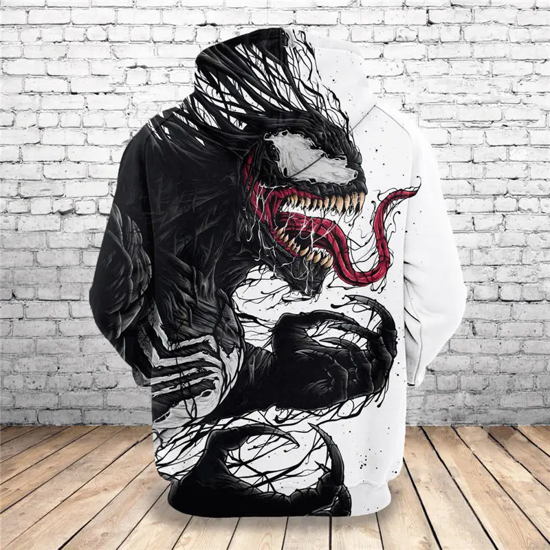 Горячая новинка Толстовка индивидуальный дизайн Venom 3D толстовки с принтом уникальные пуловеры Свободные топы мужская одежда Прямая поставка F80