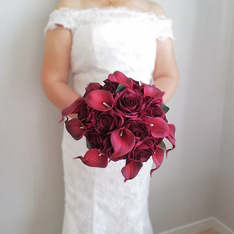 white-ney-–-bouquet-de-roses-artificielles-rouge-de-noel-12-pouces-bouquet-de-mariage-bourgogne-demoiselle-d'honneur-pour-les-demoiselles-d'honneur
