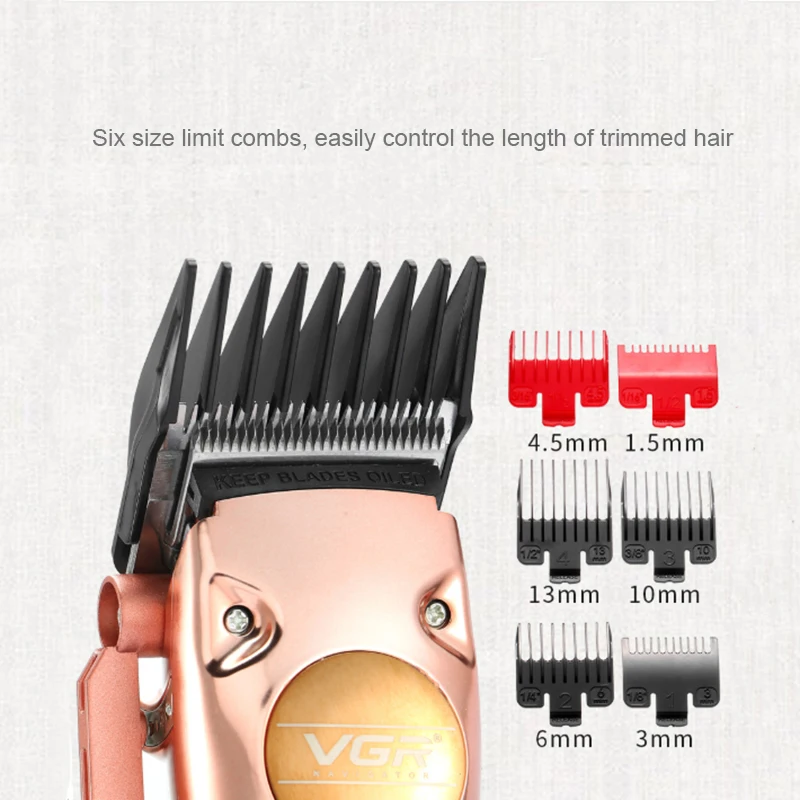 Pro Li Cordless Professional Hair Trimmer Electric Clipper Metal Carving Gradient Fader Salon Adjustable Haircut | Бытовая техника