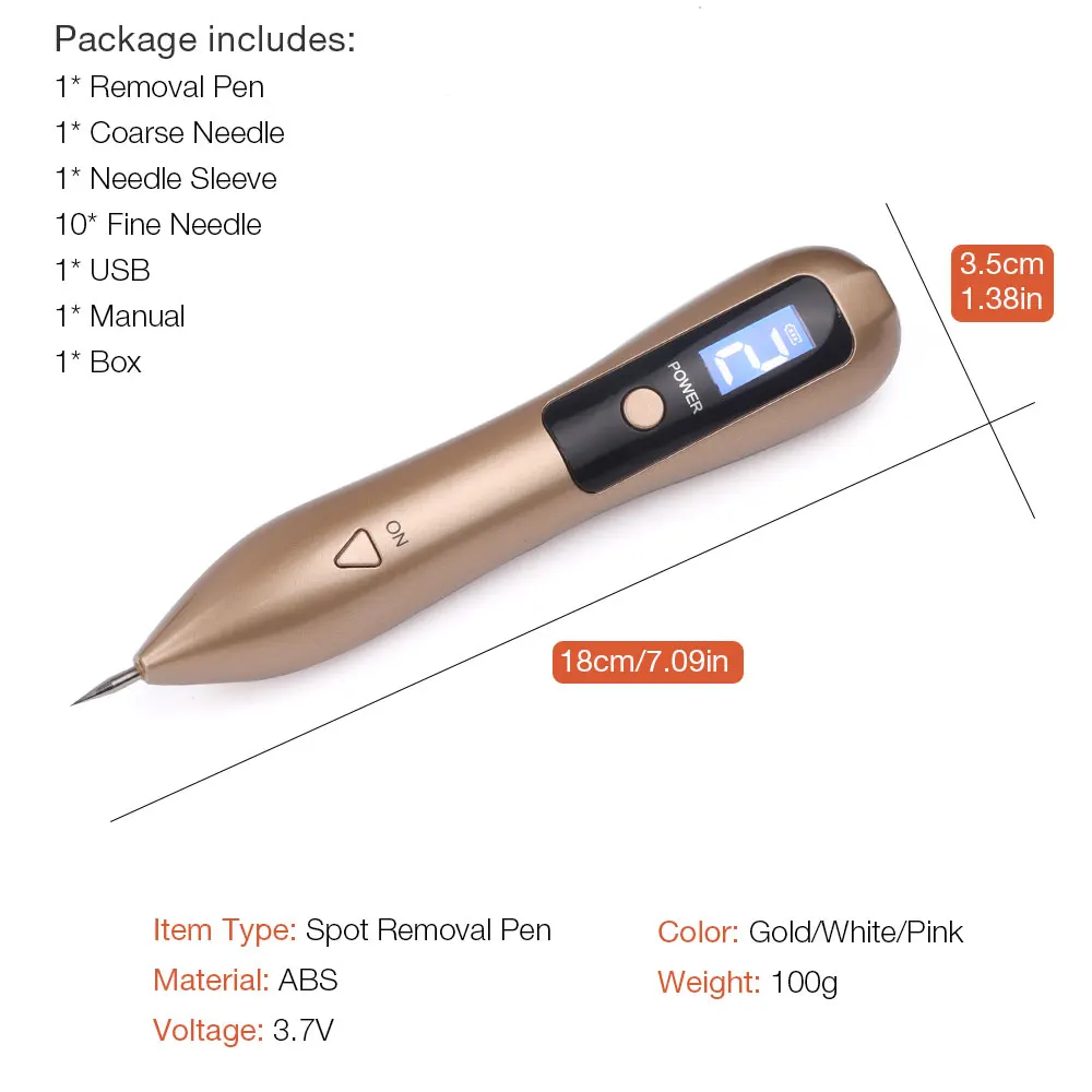 

9 Level LCD Face Skin Dark Spot Remover Mole Tattoo Removal Laser Plasma Pen Machine Facial Freckle Tag Wart Removal Beauty Care