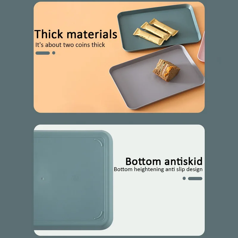 Скандинавский креативный Многофункциональный прямоугольный пластиковый поднос