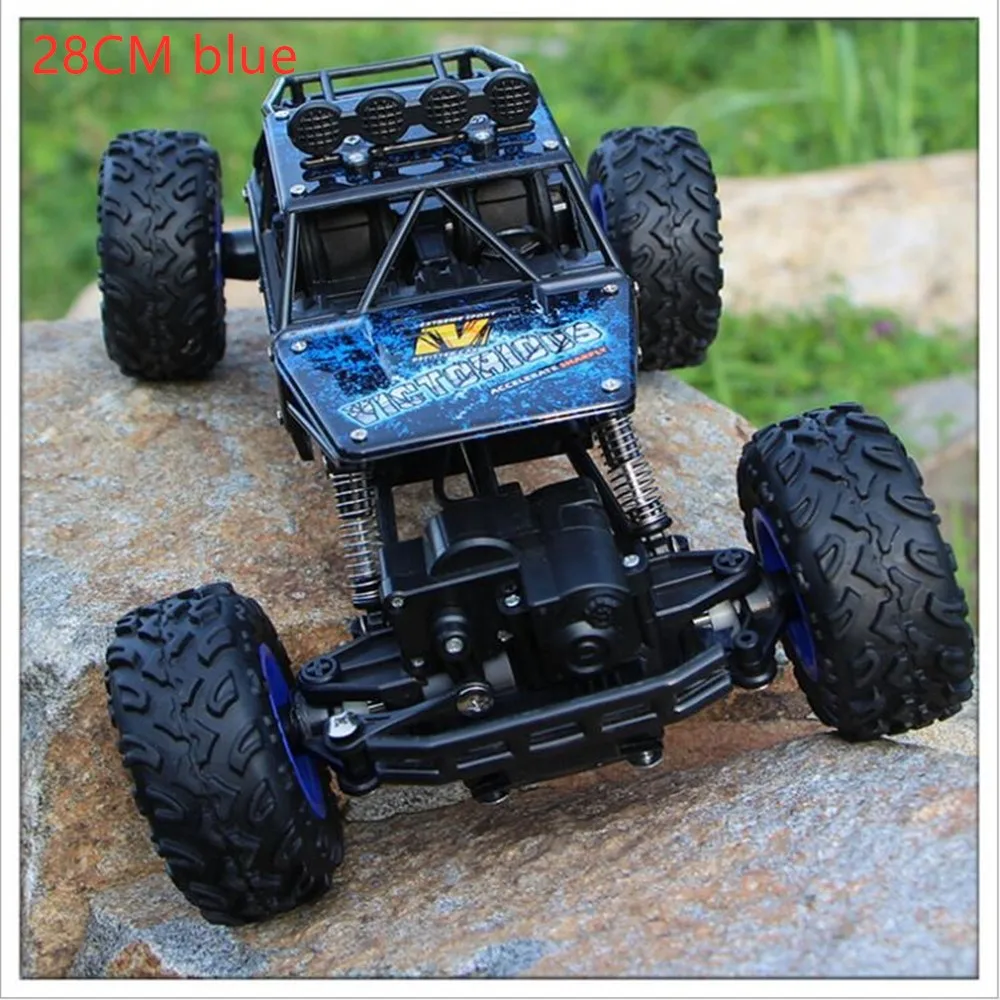 28cm blue 1:16 1:12 Радиоуправляемый автомобиль 4WD 4x4 2,4G Bigfoot с дистанционным управлением Багги внедорожный автомобиль альпинистские грузовики взрослые дети игрушка подарок джипы - Цвет: 28cm blue