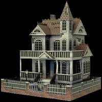 horror mystery haunted house building halloween 3d solid paper model diy handwork papercraft toy
